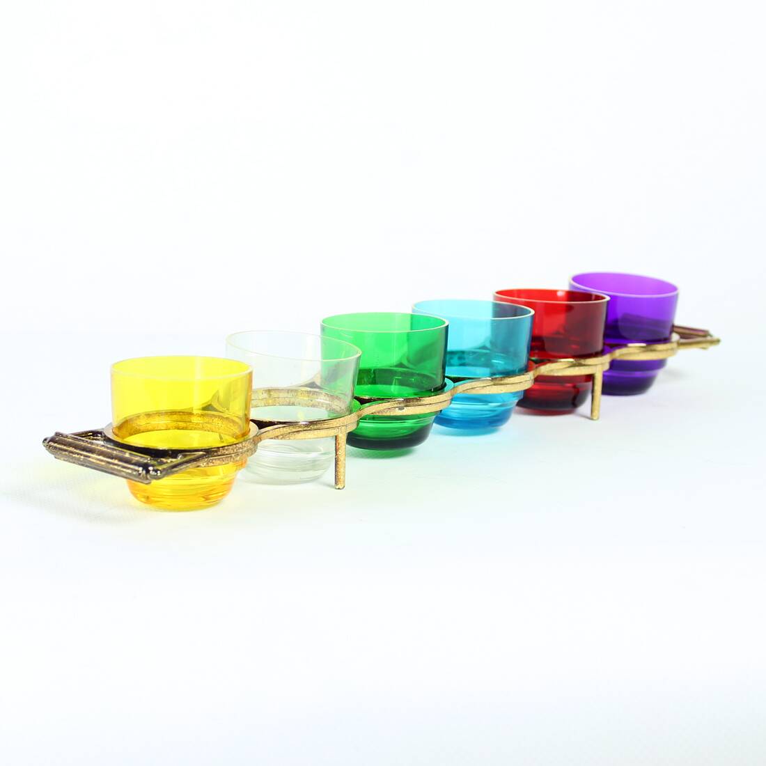 Shots vintage de liqueur arc-en-ciel, Tchécoslovaquie 1960