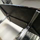 Table, chrome foot, red marble
