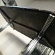 Table, chrome foot, red marble