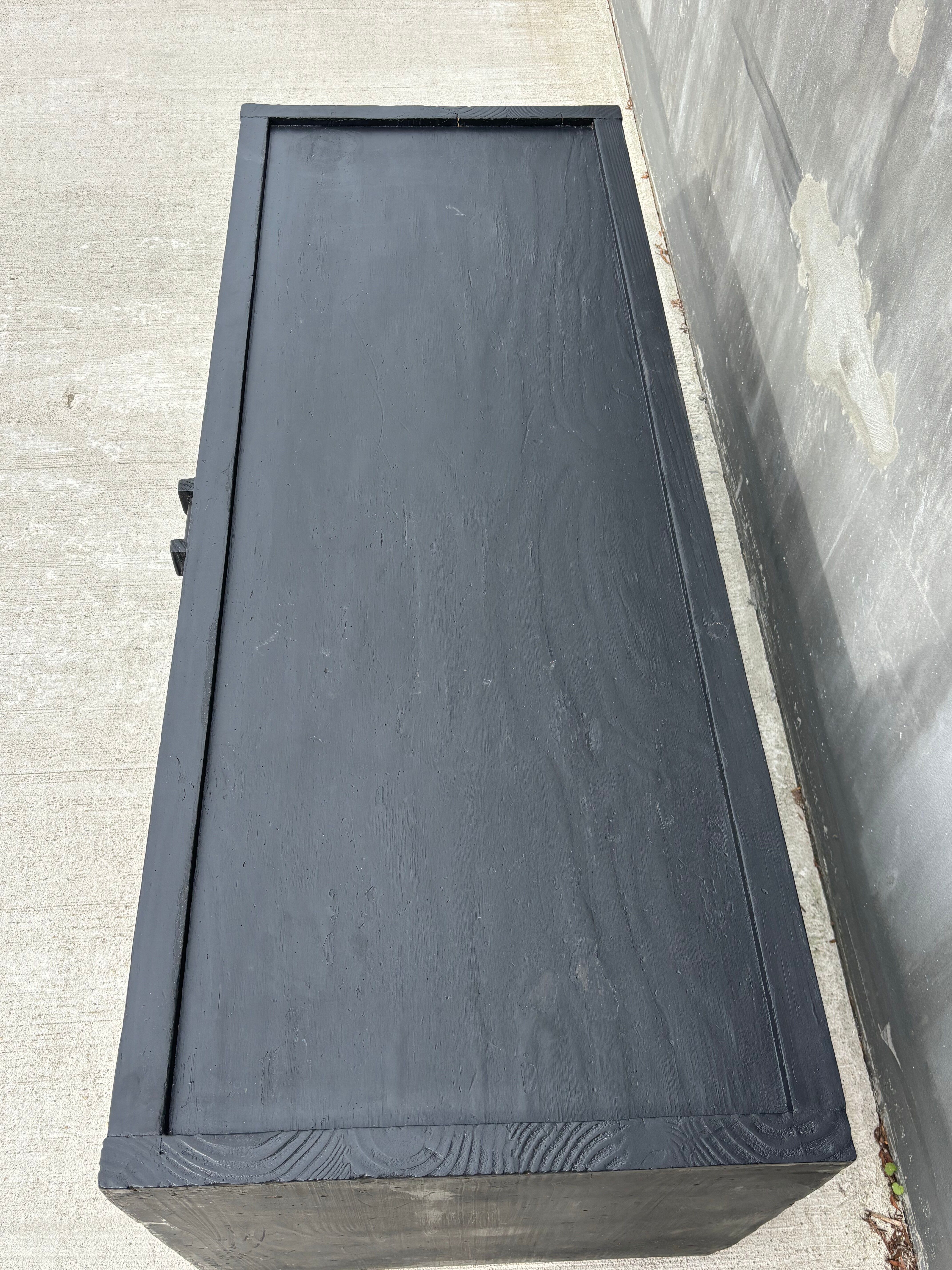 Brutalist Vintage Black Buffet
