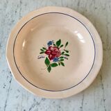 Plat creux Digoin Sarreguemines rose années 40