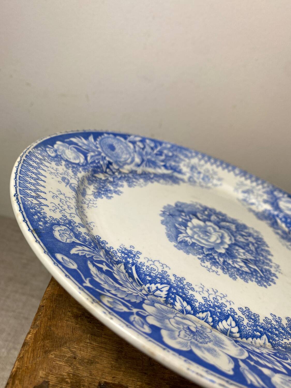 Old Sarreguemines earthenware dish