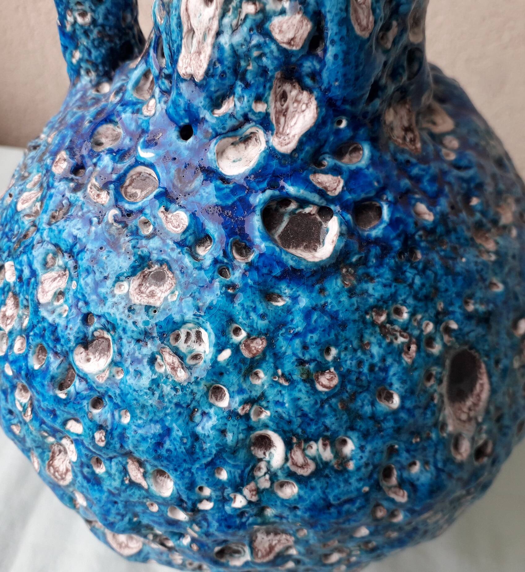 Blue ceramic jug