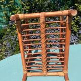 Vintage rattan magazine rack – Natural and retro elegance
