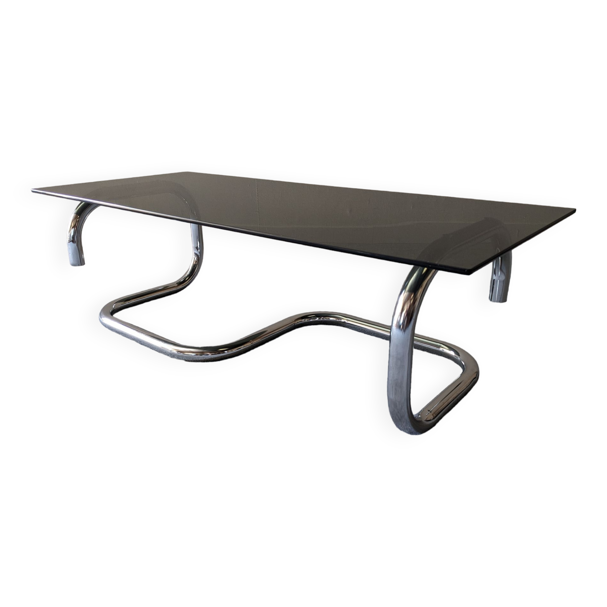 Space age coffee table in smoked glass from the 60s/70s
