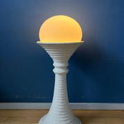 White ceramic floor lamp Mid-Century Space Age by Doria Leuchten