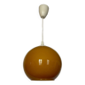 Lustre globe opaline ambrée années 70