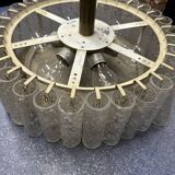 Doria Leuchten 60s-70s glass chandelier ceiling light