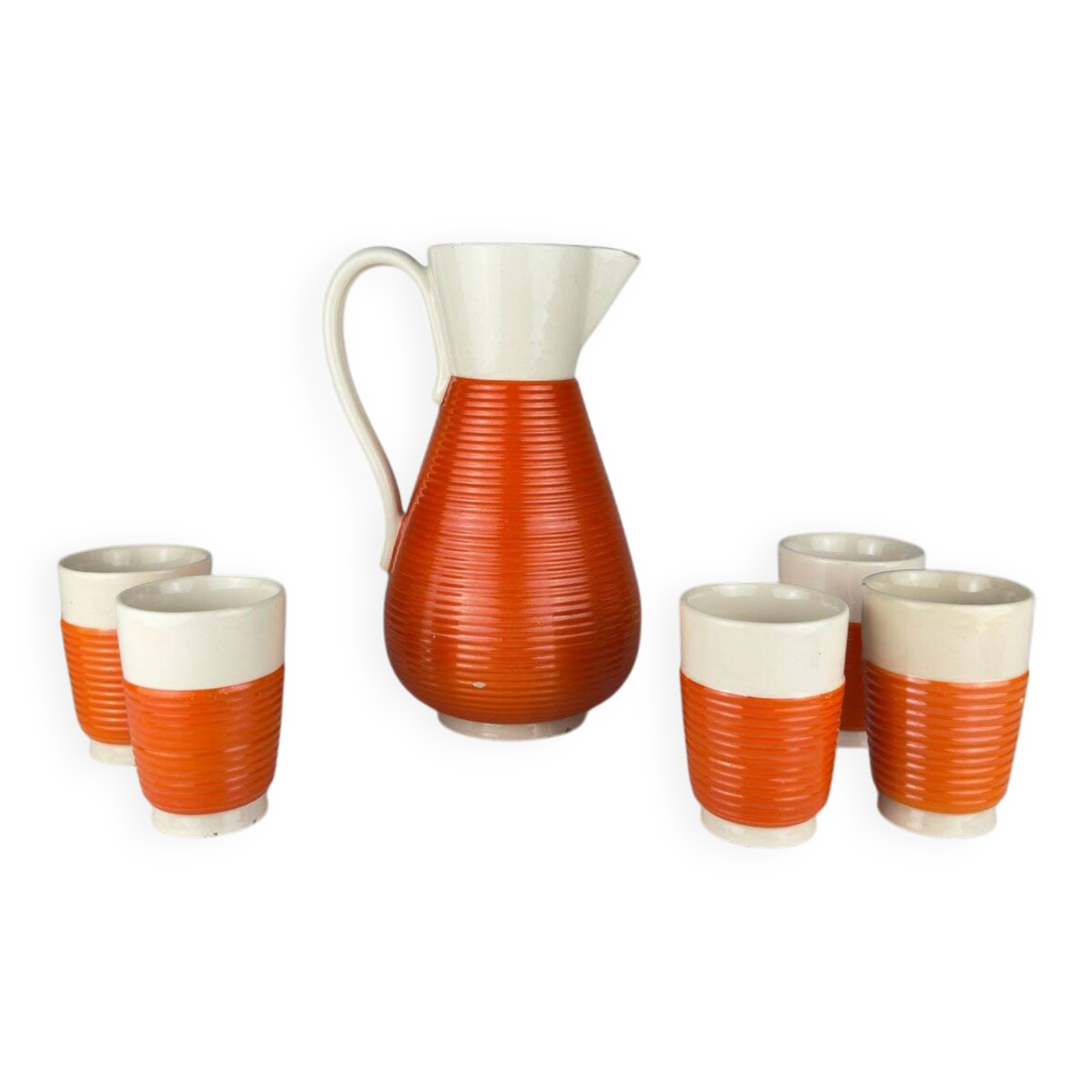 Vintage water service from Ceramiche Rometti Umbertide, Italy, 1930s, set of 6.