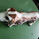 Décor de jardin chien en faïence