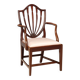 Fauteuil ancien style Regency en acajou et tissu, Angleterre, XIXe siècle