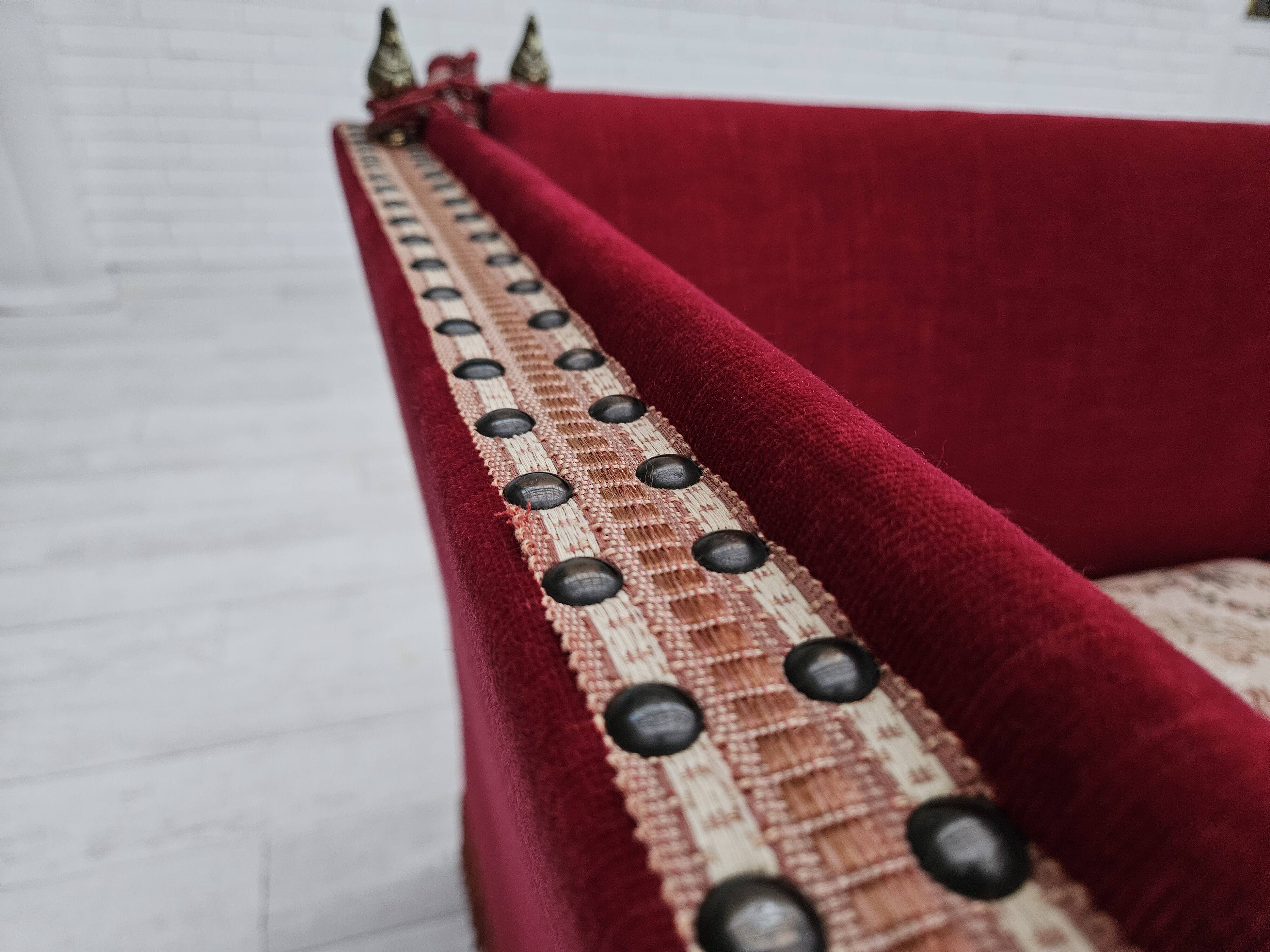 1970s, Danish "Spanish" sofa, original condition, furniture velour.