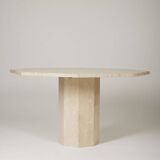 Octagonal travertine table
