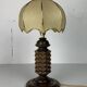 Wood Turned Mushroom Cocoon Table Lamp in the style of Charles Dudouyt