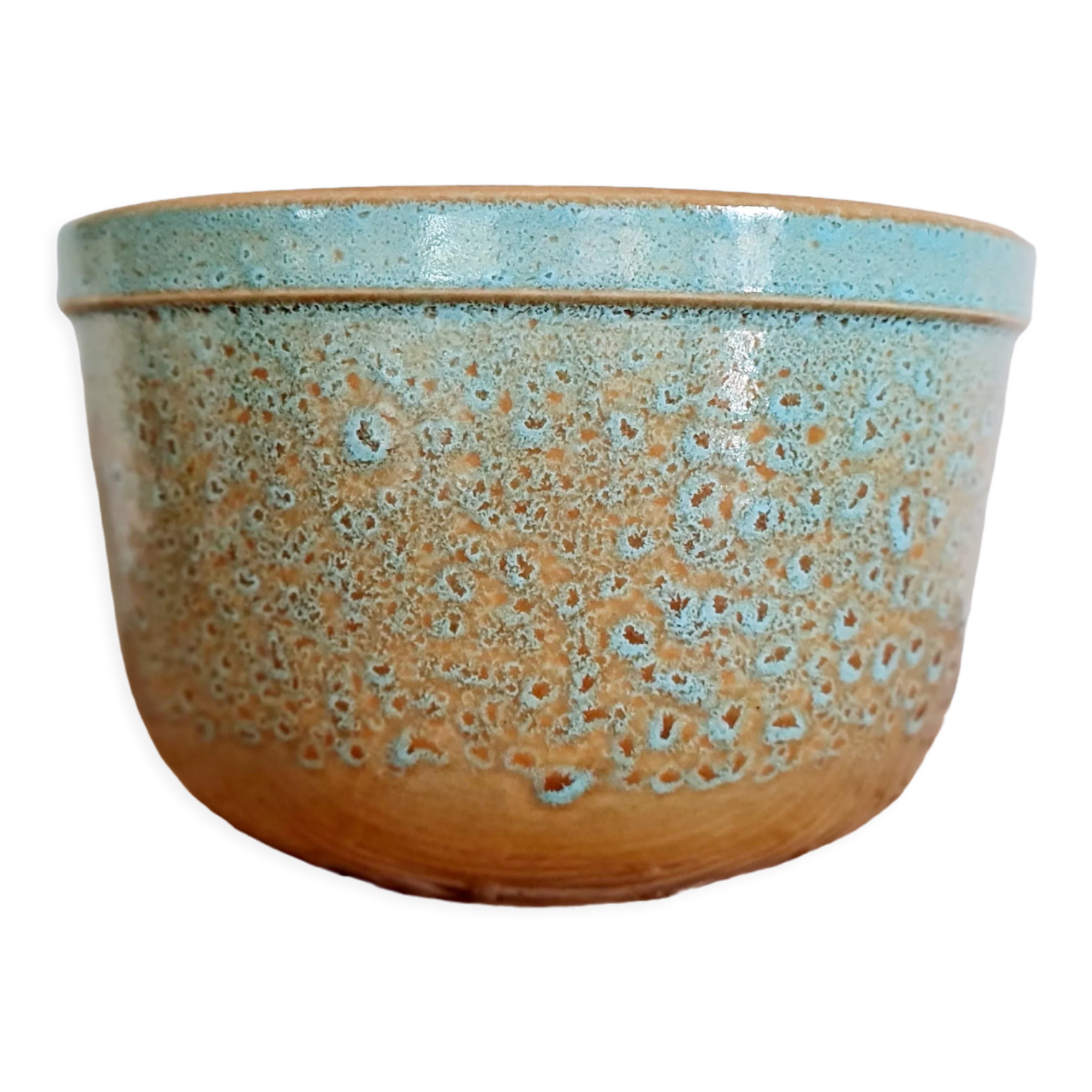 Old blue dish or salad bowl