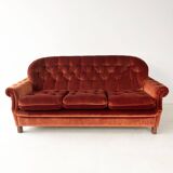 Rust Orange Velvet Couch