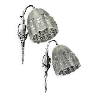 Pair of art deco degue wall lights