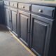 Large wooden and black sideboard