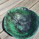 Vintage cabbage leaf earthenware salad bowl