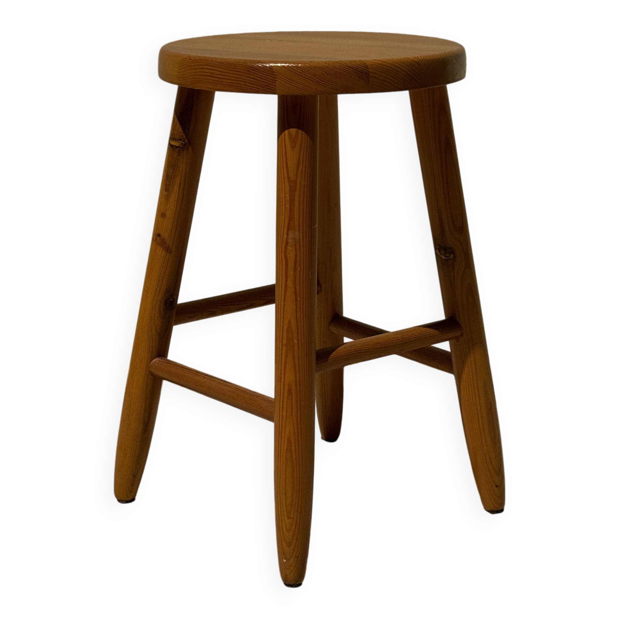 Vintage four-legged pine stool