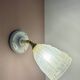 Vintage art deco tulip wall light in frosted glass, rose decorations