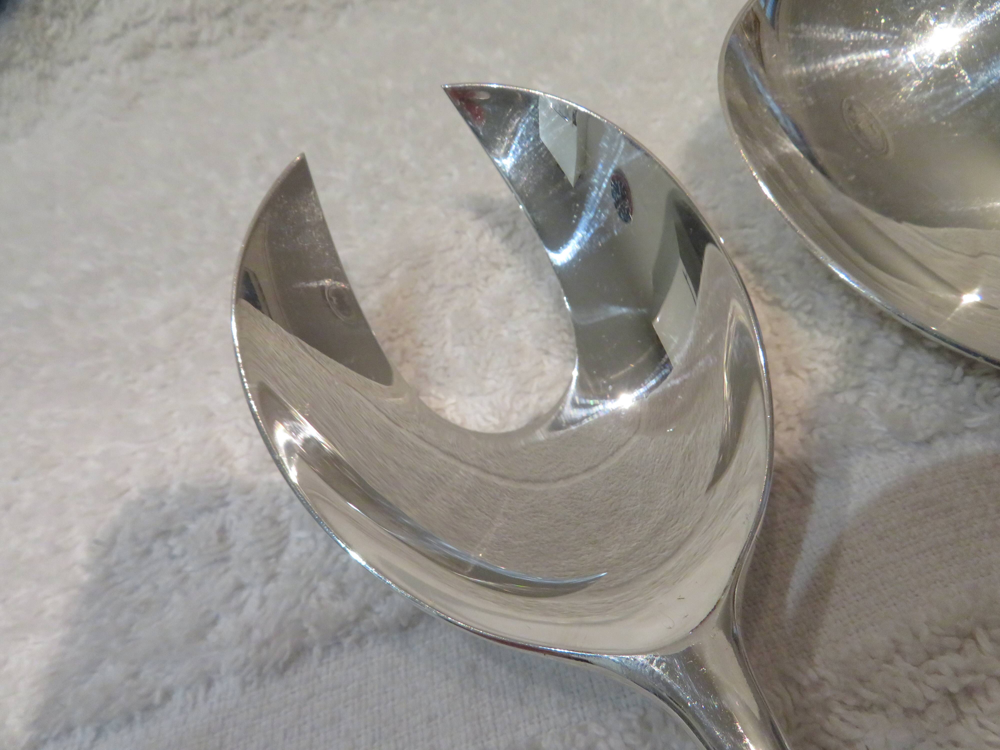 Cuillère et fourchette de service métal argenté orfèvre Christofle Duo