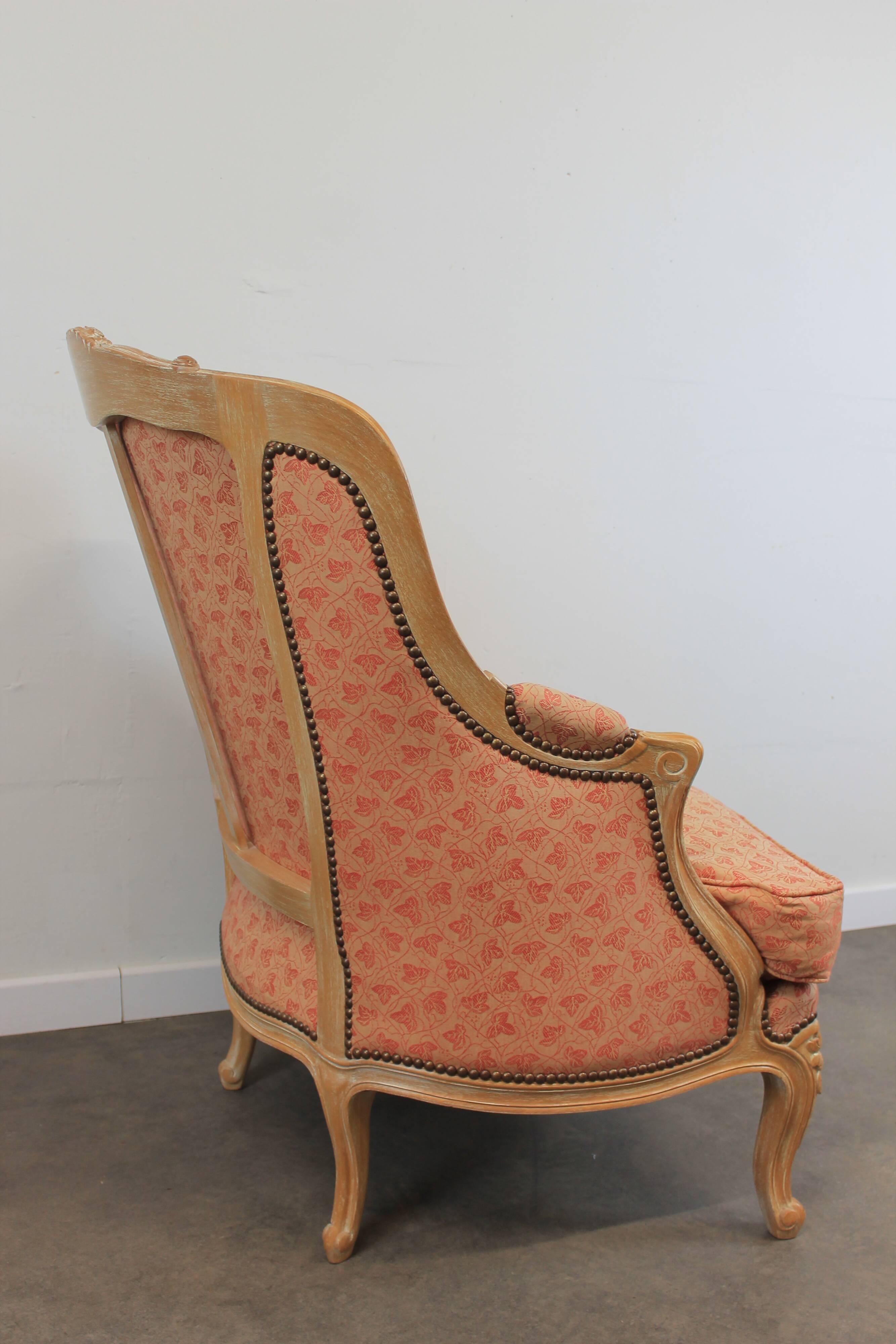 Pair of Louis XV style bergère armchairs