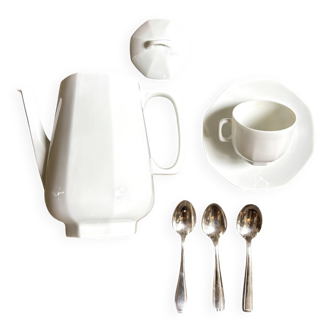 Cafetière/théière en porcelaine blanche/MA
