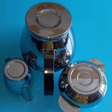 Baumlin nickel chrome 3-piece service - coffee/tea maker, milk jug, sugar bowl