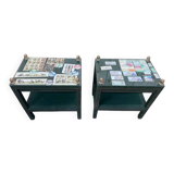 Paire de tables de chevets ou bouts de canapé 1970