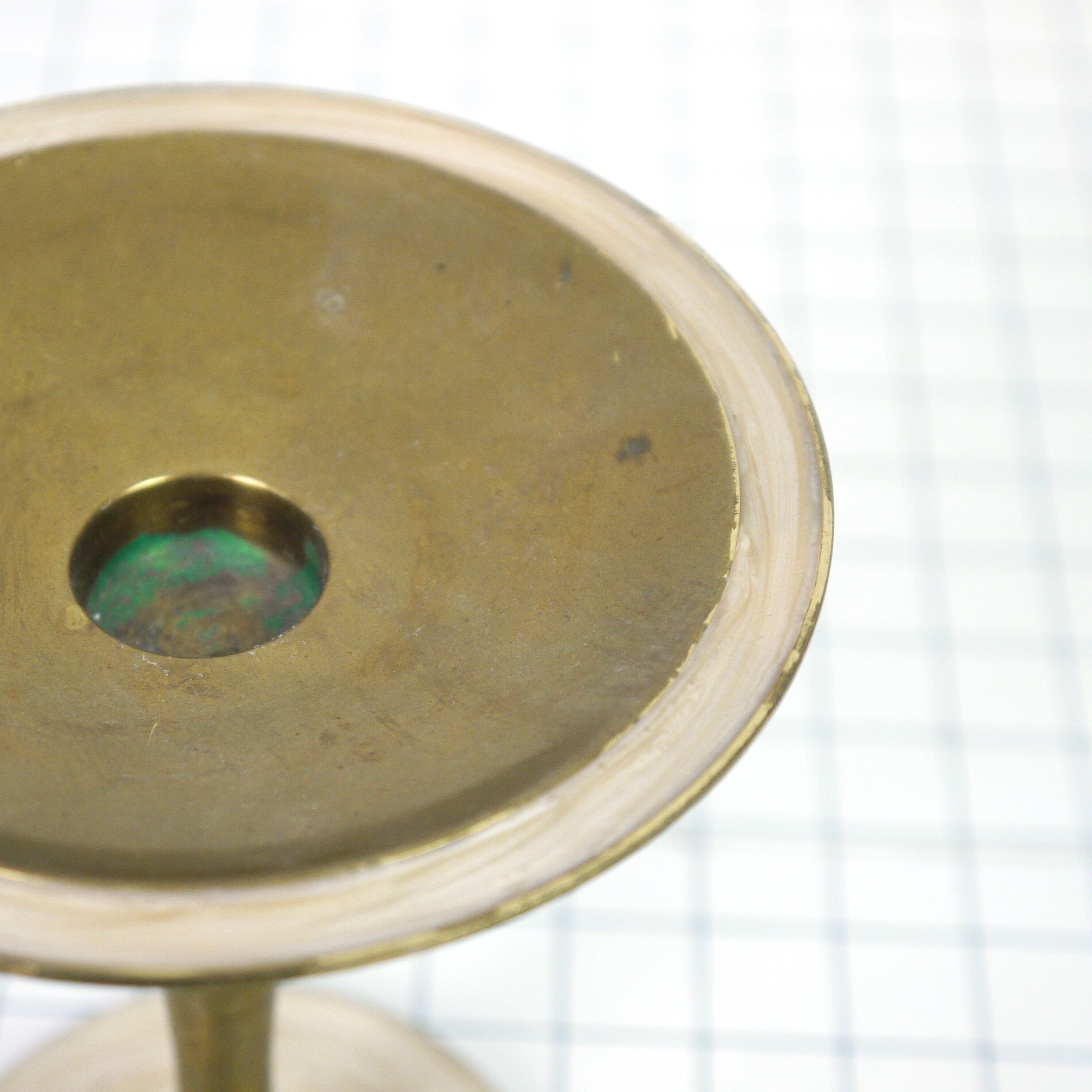 Brass and mother-of-pearl bougeoir