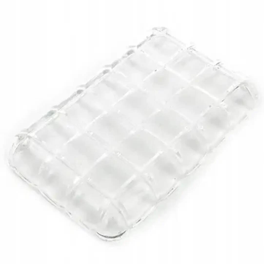 Art Deco tray, transparent pressed glass, Poland, 1930s