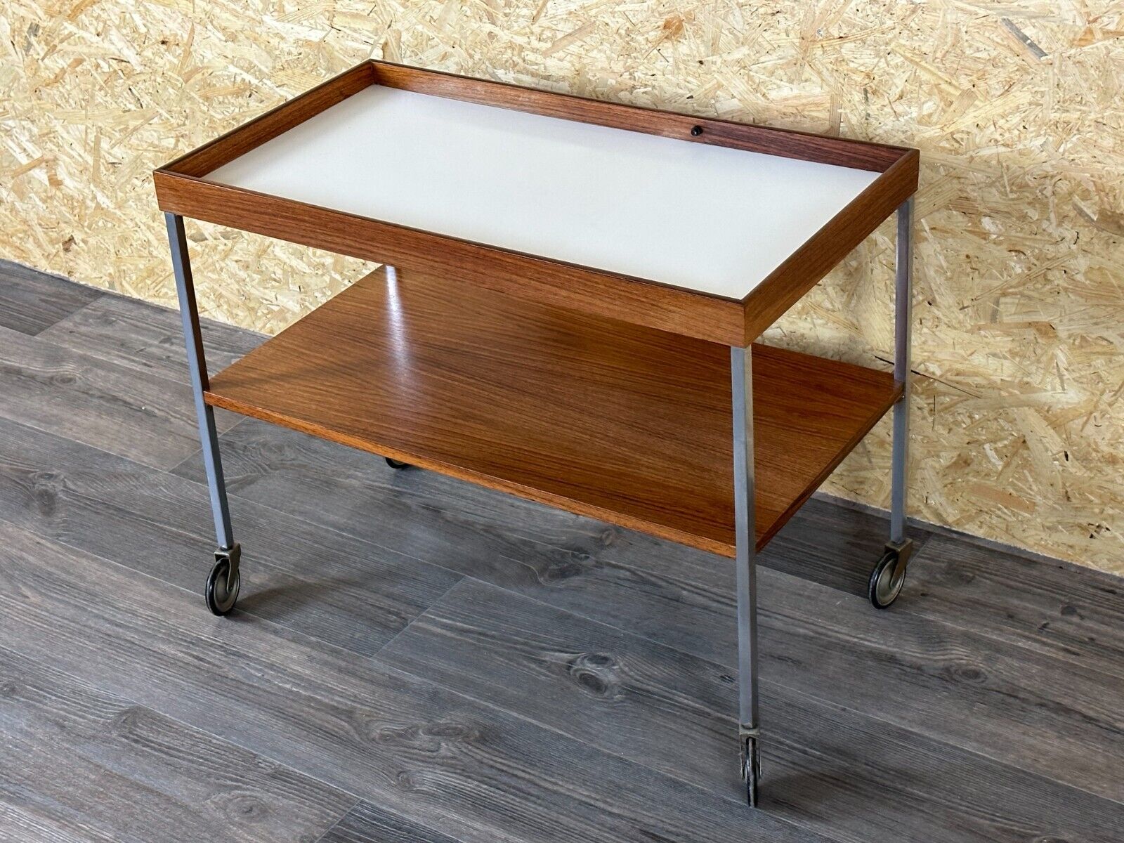 1960s 1970s serving trolley walnut teak Walter Wirz for Wilhelm Renz Design