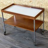 1960s 1970s serving trolley walnut teak Walter Wirz for Wilhelm Renz Design