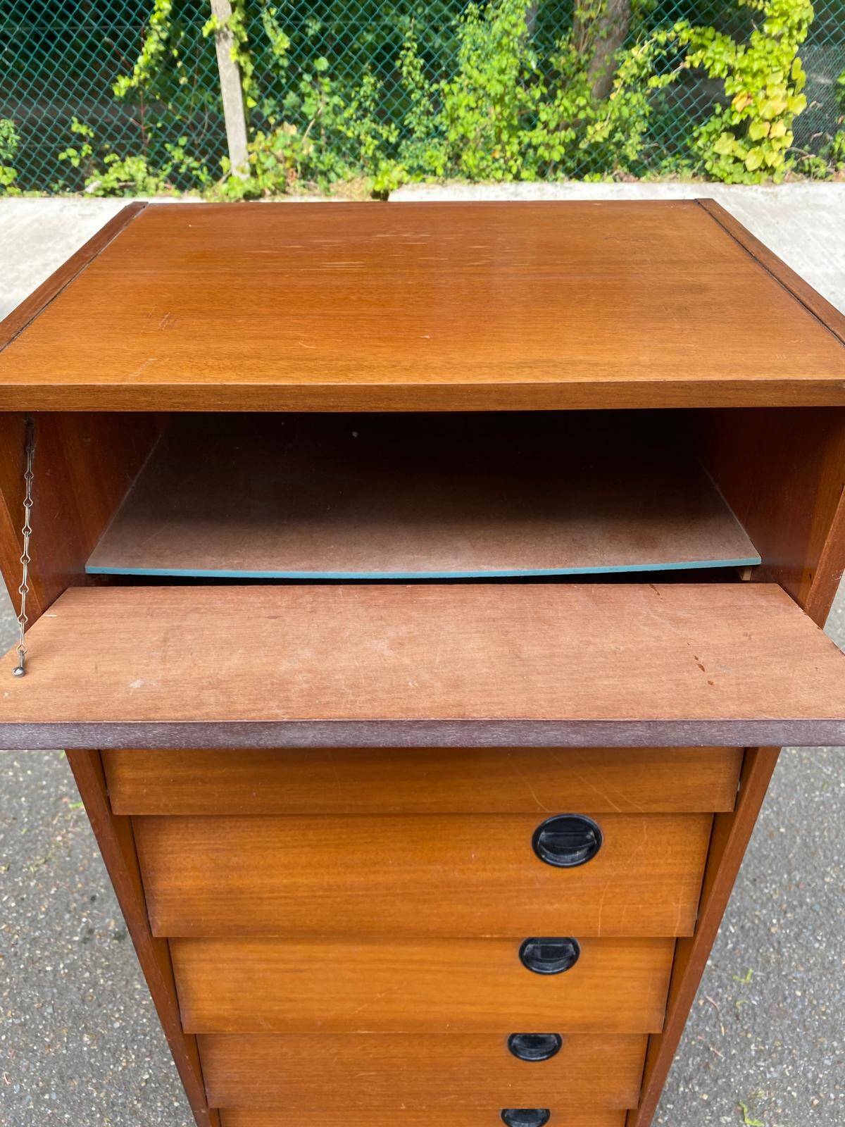 Scandinavian shoe storage cabinet in oak 1960