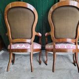 Paire de fauteuils louis philippe en noyer