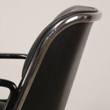 Fauteuil de bureau Charles Pollock édition Knoll en cuir, 1970