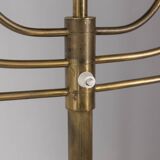 Lampadaire vintage des années 50 en onyx et laiton doré design italien