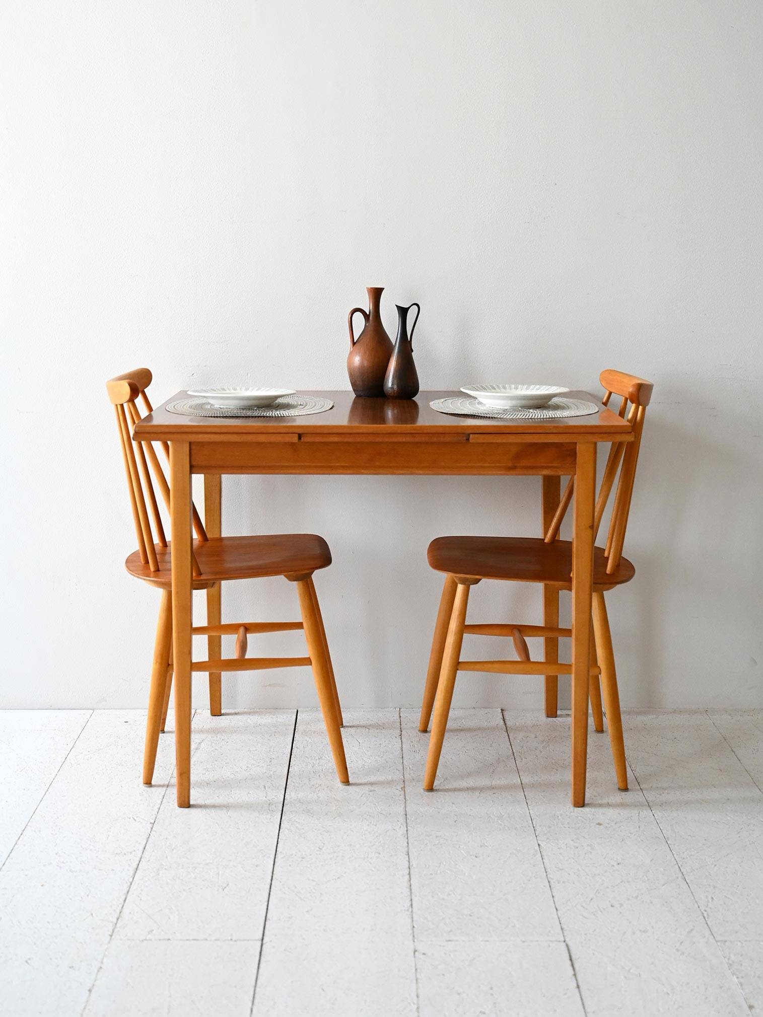 Vintage Scandinavian Teak and Oak Dining Table