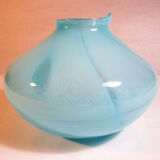 Light blue satin glass vase