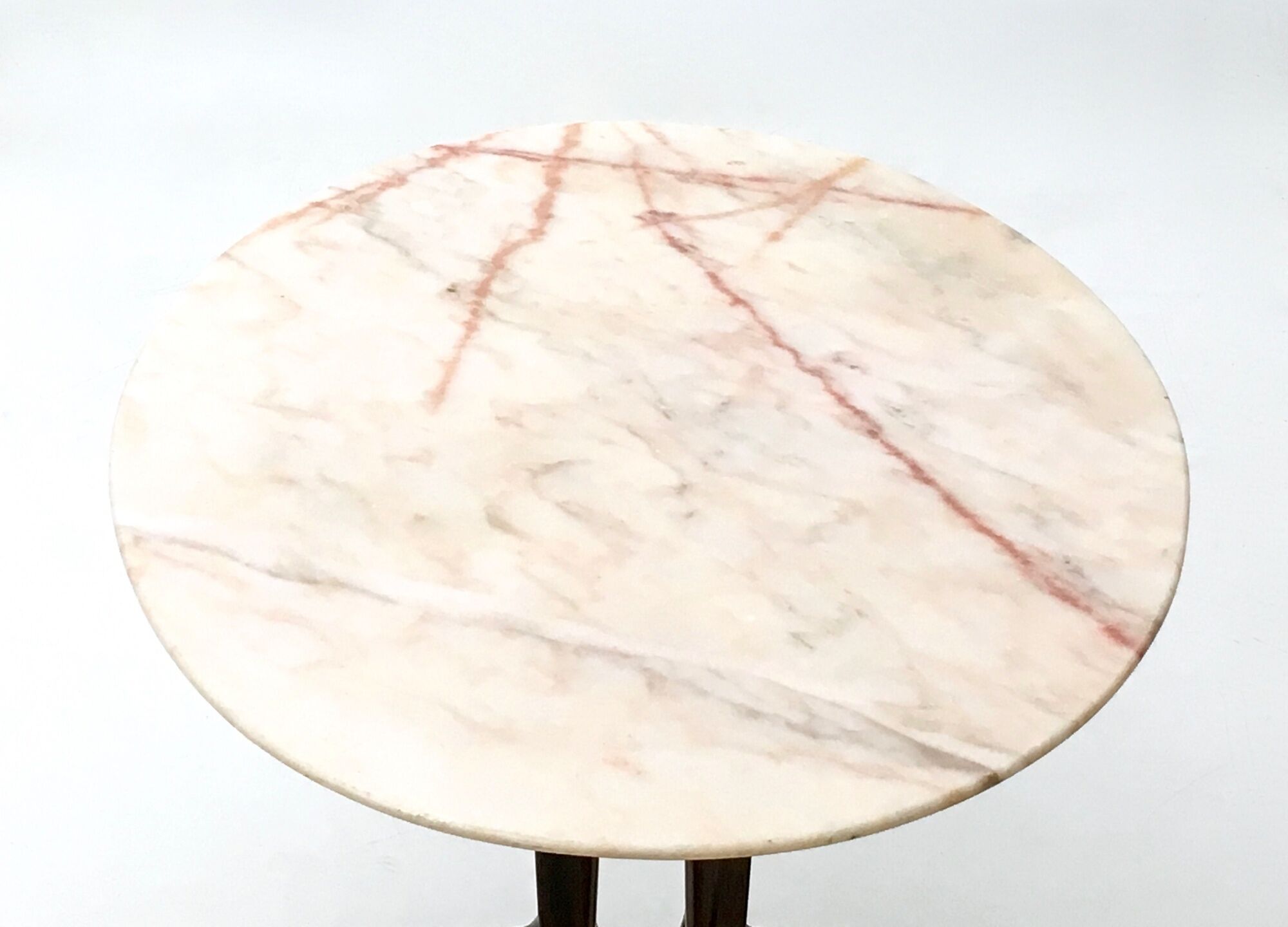 Vintage Coffee Table by Guglielmo Ulrich with an Oval Marble Top, Italy