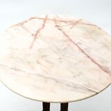 Vintage Coffee Table by Guglielmo Ulrich with an Oval Marble Top, Italy