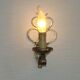 French vintage brass handmade single wall light with scrolled open backplate.