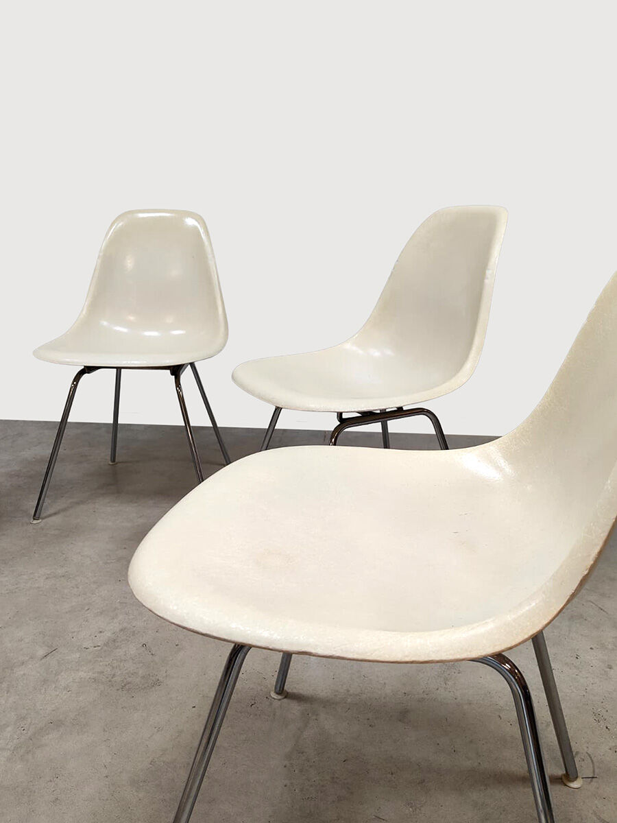 Vintage Herman Miller Fiberglass DSX dining chairs Charles & Ray Eames