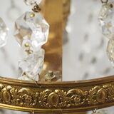 Balloon chandelier with glasses and bronze pampilles