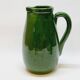 Pottery pitcher carafe terracotta green glazed ceramic