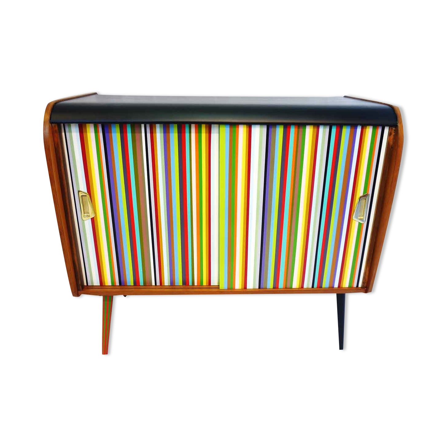 Vintage chest of drawers 2 sliding doors