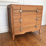Art deco chest of drawers in light oak