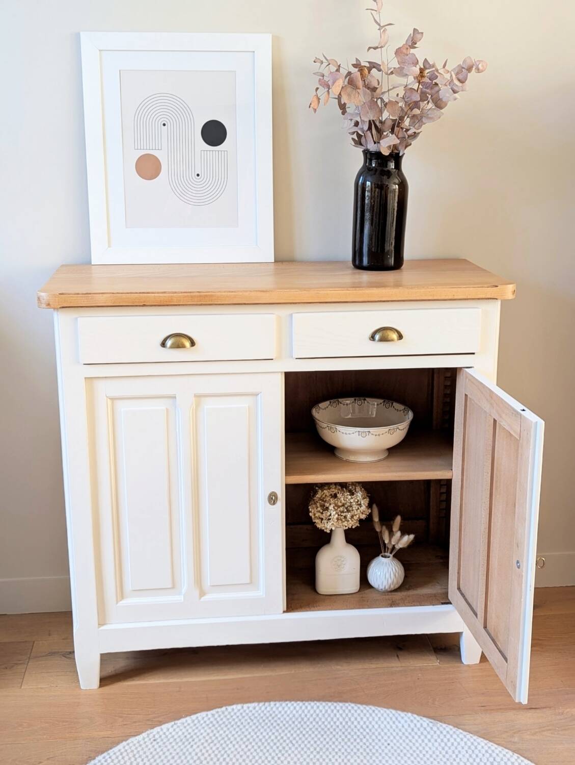 Renovated solid wood Parisian buffet