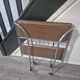 desserte pliante a roulettes avec plateau bois ossature metallique